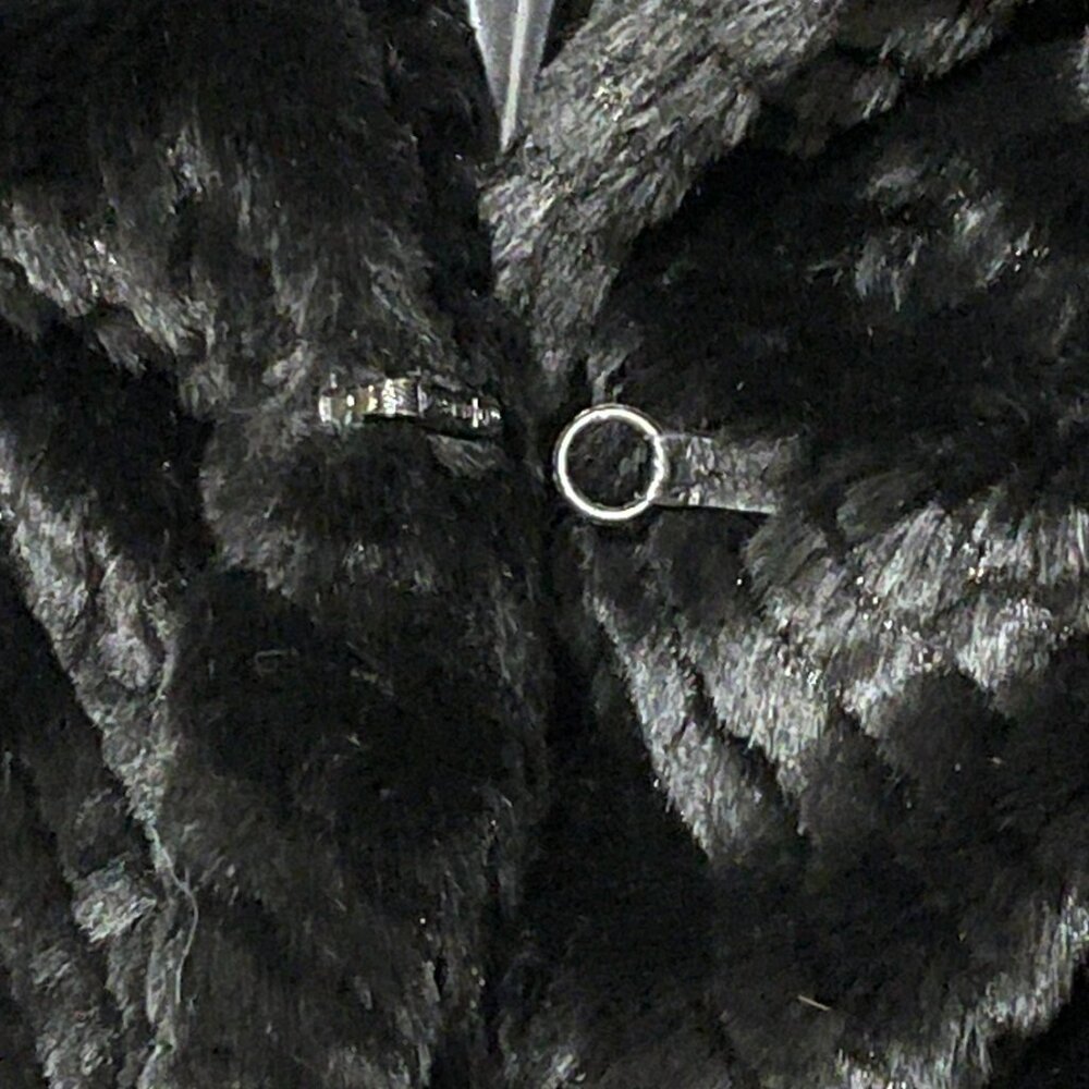 New Alpine Studio Black Faux Fur Coat Small Plush Soft - Picture 4 of 6